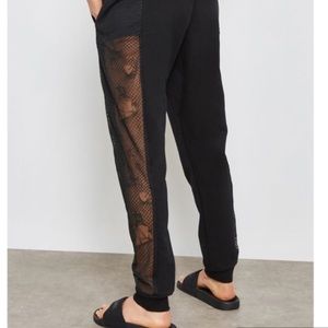 NWT IVY PARK Lace Detail Jogger Sweatpants L BLK